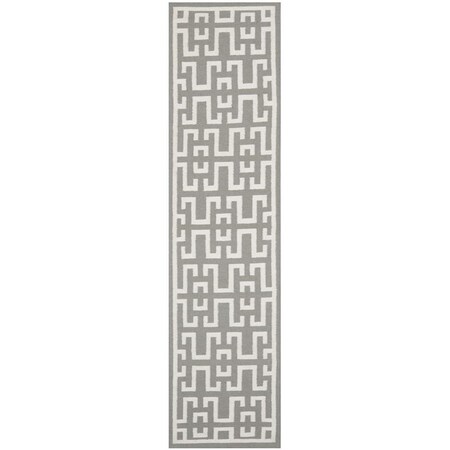 Safavieh 2 ft. - 6 in. x 10 ft. Dhurries Flatweave Runner Area Rug - Soft Grey and Ivory DHU621B-210